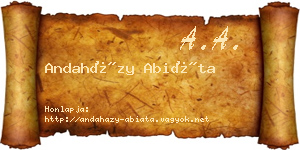 Andaházy Abiáta névjegykártya
